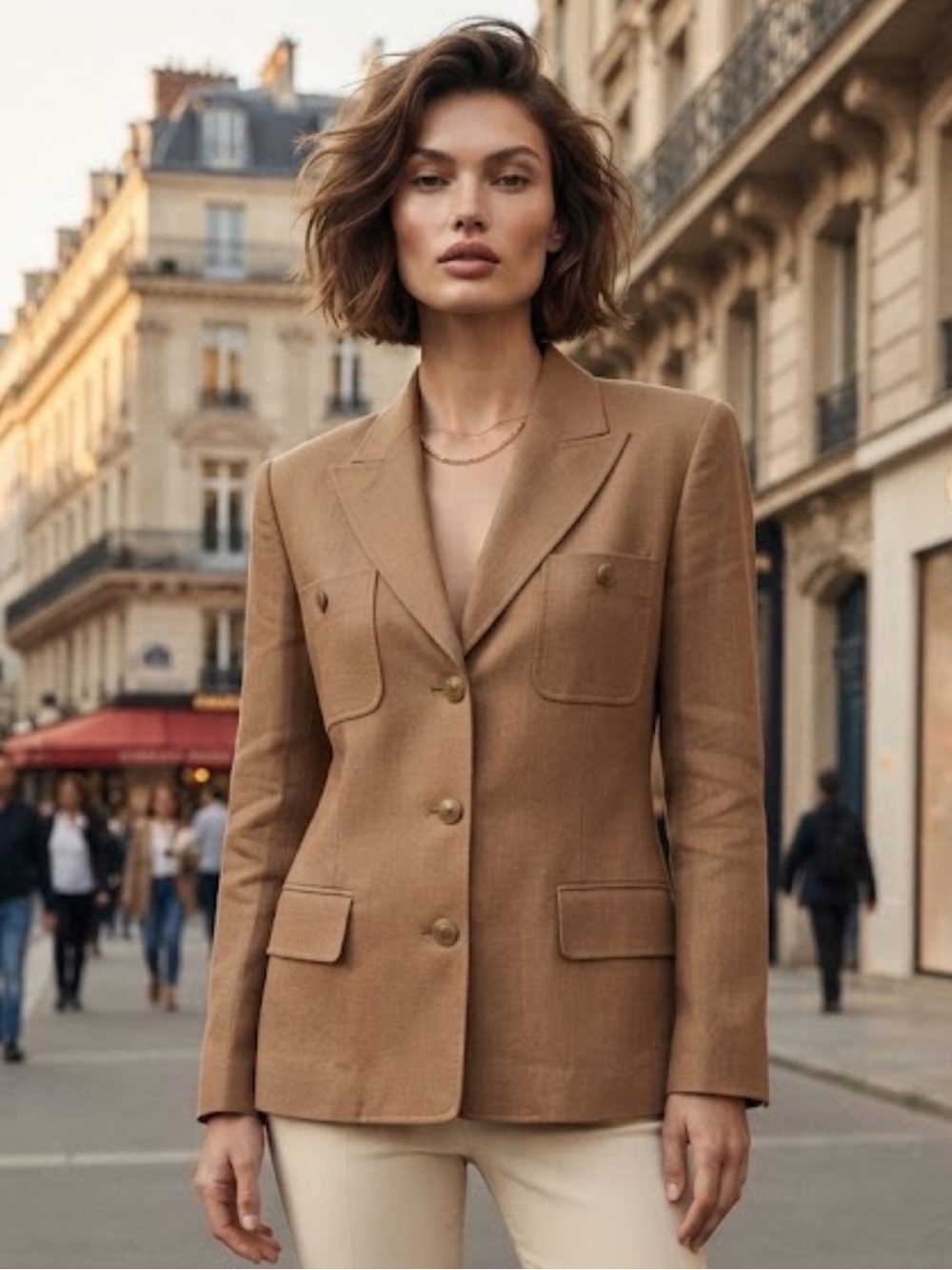 Vintage Emanuel Ungaro Tan Cotton Blazer